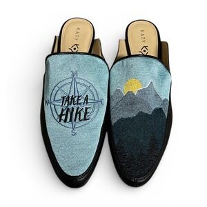 Katy Perry The Wanda Mule Flats Size 6 | Artistic Embroidered Slip-On Shoes